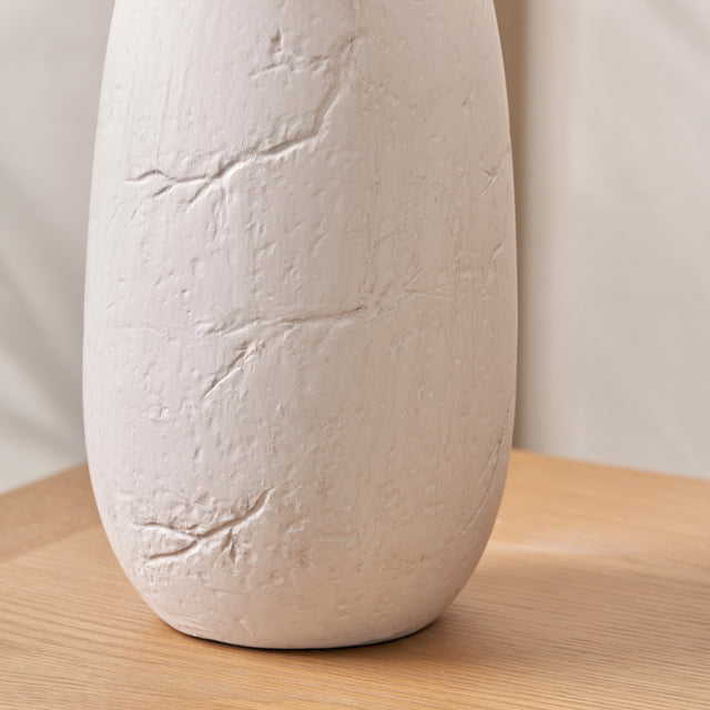 Avery White Vintage Textured Ceramic Table Lamp