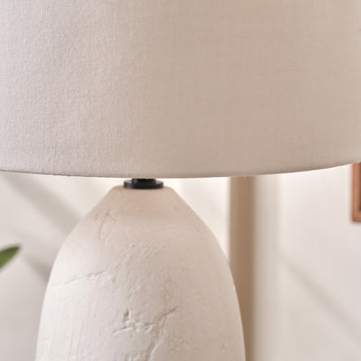 Avery White Vintage Textured Ceramic Table Lamp