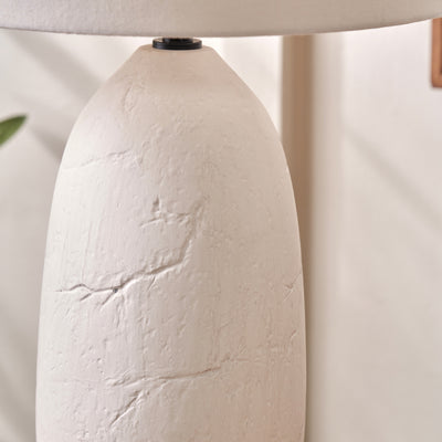 Avery White Vintage Textured Ceramic Table Lamp