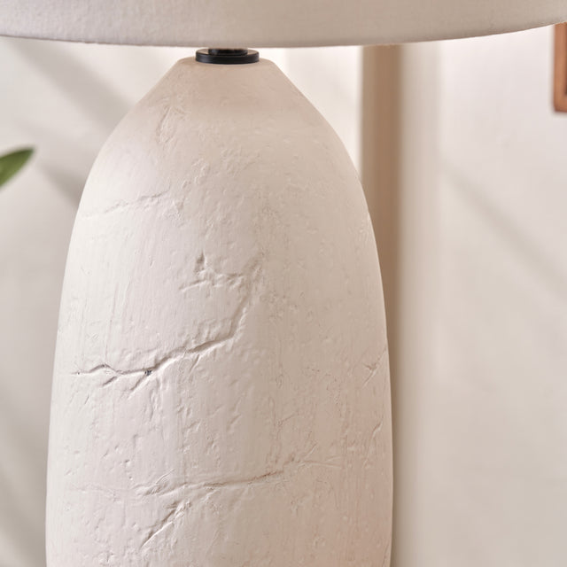 Avery White Vintage Textured Ceramic Table Lamp
