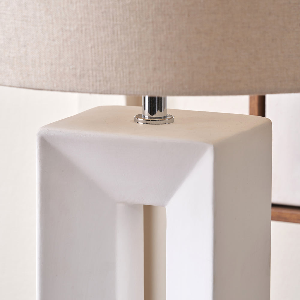 Renga White Ceramic Tall Table Lamp