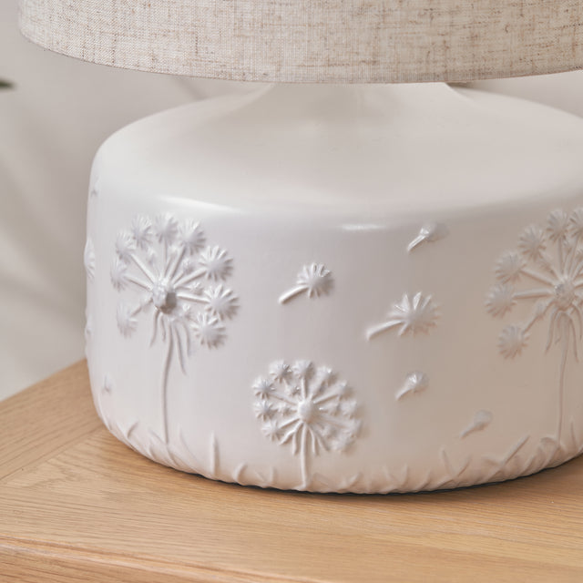 Dandelion White Small Ceramic Table Lamp