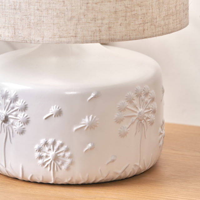 Dandelion White Small Ceramic Table Lamp