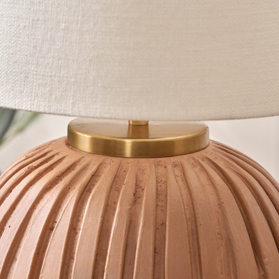 Erica Natural Textured Terracotta Ball Table Lamp