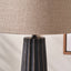 Dorian Black Wash Mango Wood Textured Cone Table Lamp
