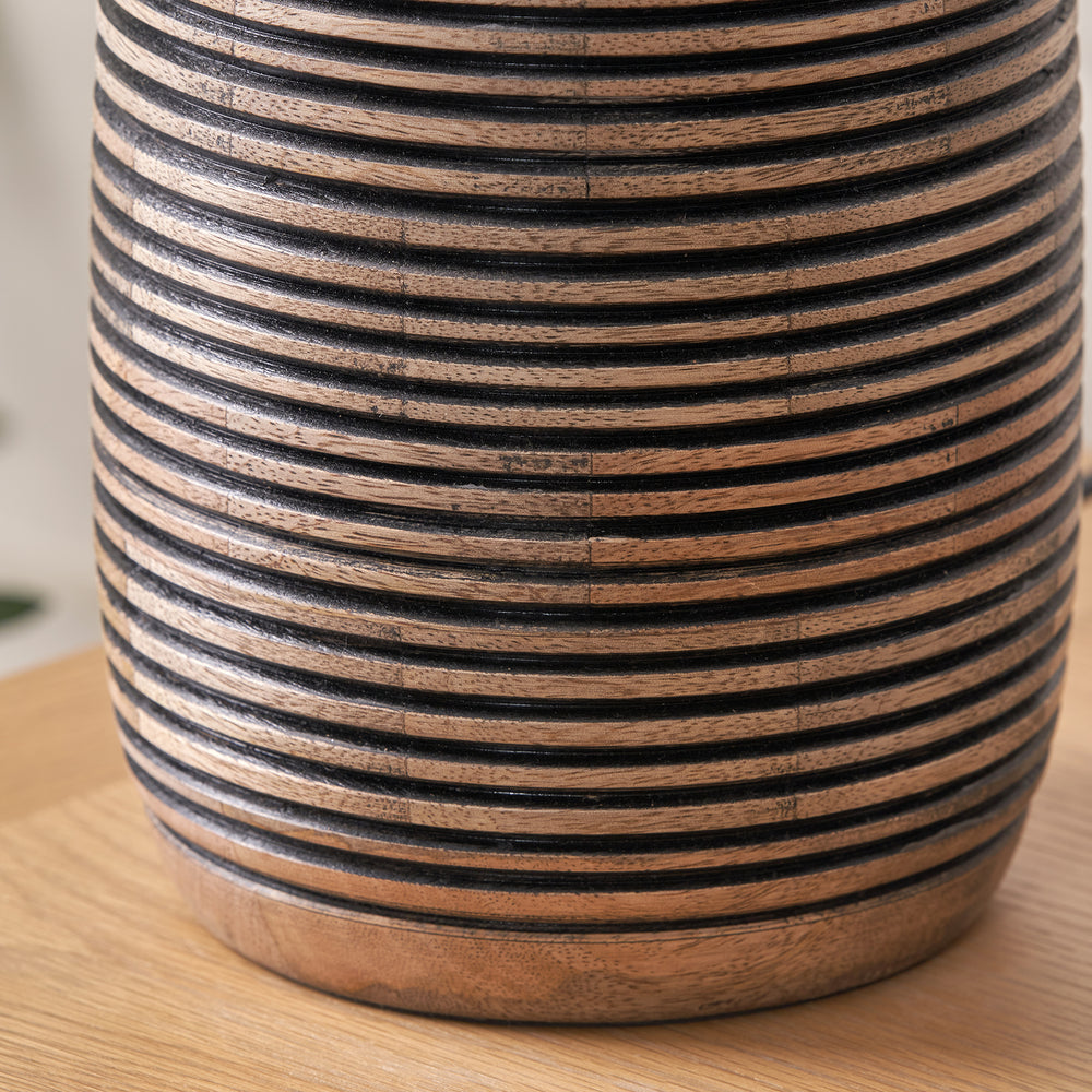 Callie Natural Mango Wood Grooved Table Lamp