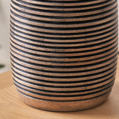 Callie Natural Mango Wood Grooved Table Lamp