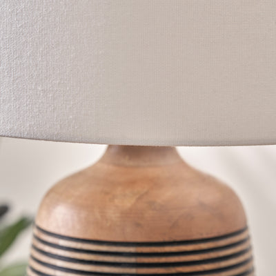 Callie Natural Mango Wood Grooved Table Lamp