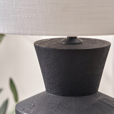 Kobe Black Mango Wood Contemporary Table Lamp Base