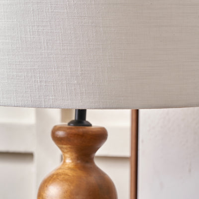 Zhuri Brown Oiled Mango Wood 3 Ball Design Table Lamp Base