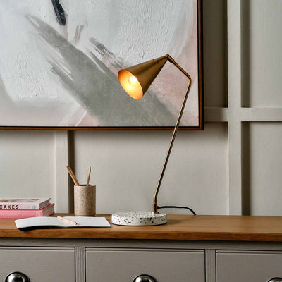 Designers Guild Terrazzo and Antique Brass Task Table Lamp