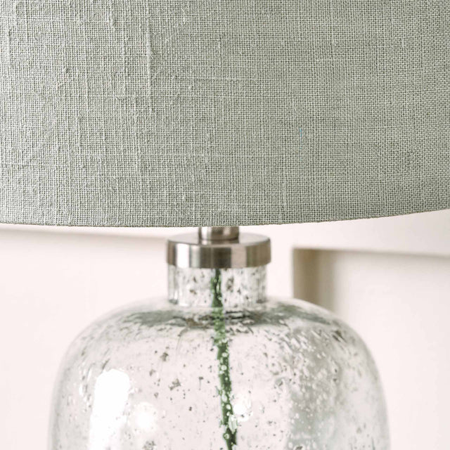 Designers Guild Clear Bubble Glass and Moss Table Lamp