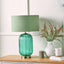 Designers Guild Varese Emerald Ribbed Glass Table Lamp