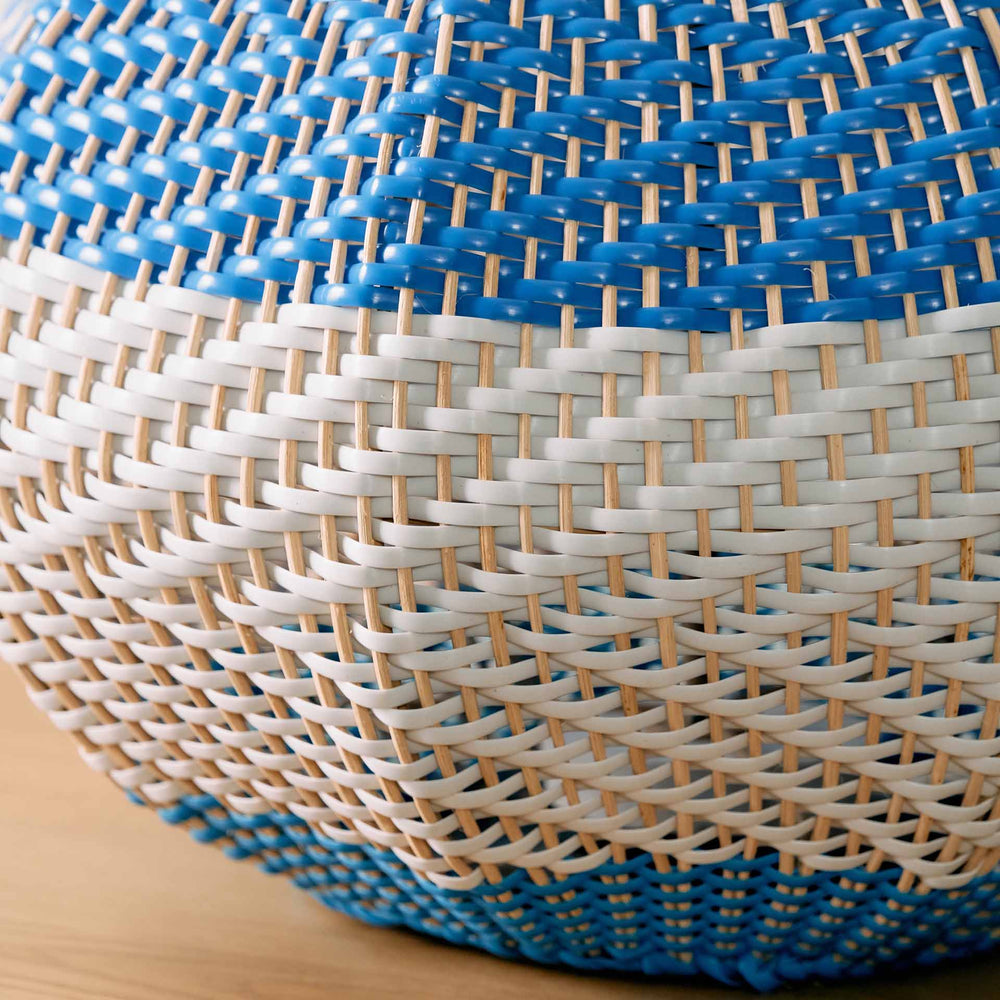 Designers Guild Brera Large Cobalt Rattan Table Lamp