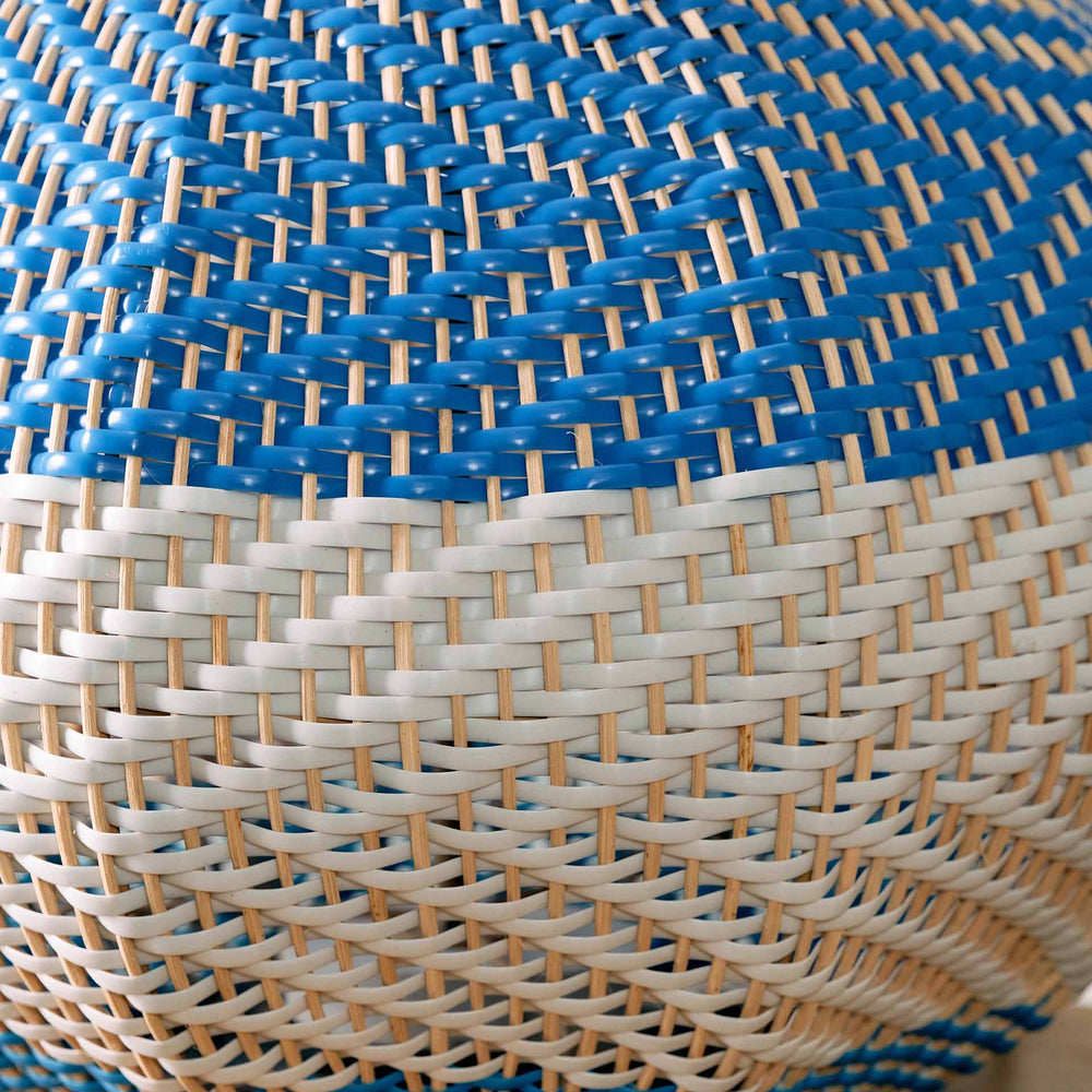 Designers Guild Brera Large Cobalt Rattan Table Lamp