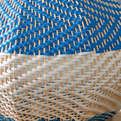Designers Guild Brera Large Cobalt Rattan Table Lamp