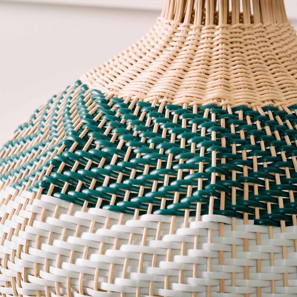 Designers Guild Brera Large Emerald Rattan Table Lamp