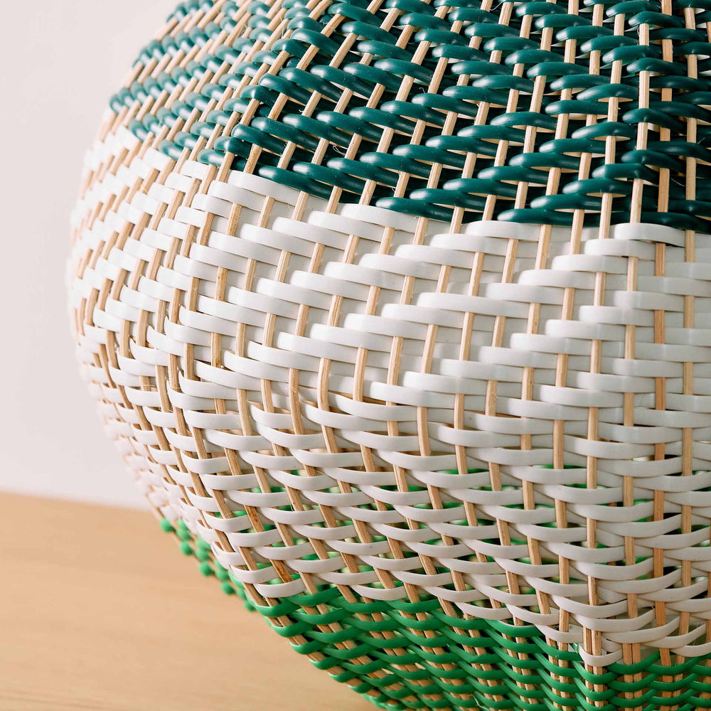 Designers Guild Brera Large Emerald Rattan Table Lamp