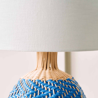 Designers Guild Brera Cobalt Rattan Table Lamp