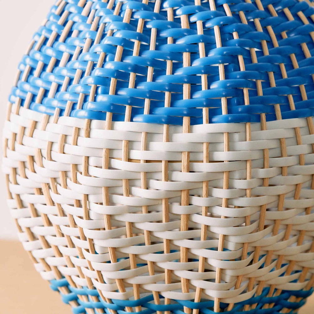 Designers Guild Brera Cobalt Rattan Table Lamp