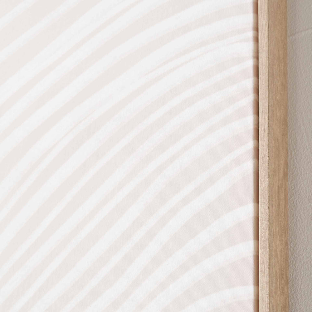 Emerson Natural and White Abstract Canvas with Natural Frame