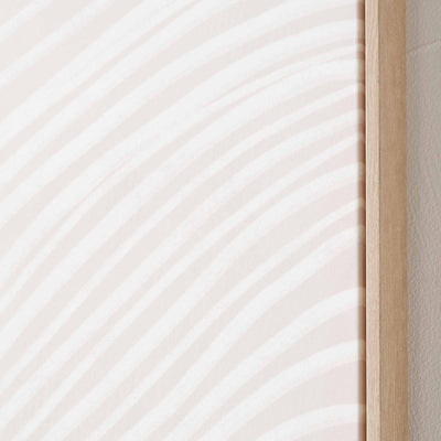 Emerson Natural and White Abstract Canvas with Natural Frame