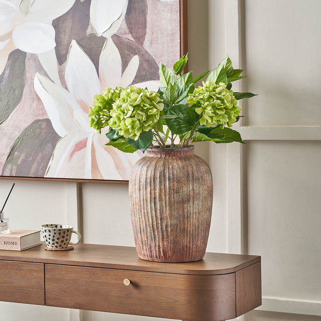 Green Hydrangea Faux Flower Bunch