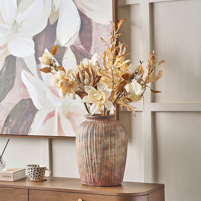 Natural Magnolia Faux Flower Bunch