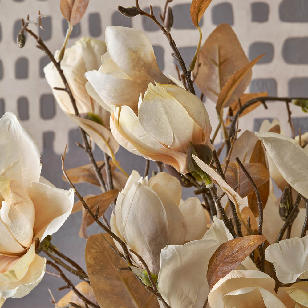 Natural Magnolia Faux Flower Bunch