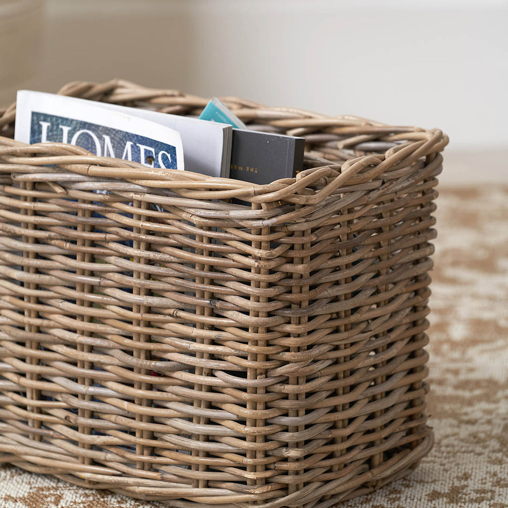 Tora Grey Kubu Magazine Basket