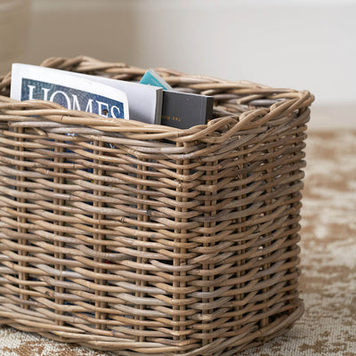 Tora Grey Kubu Magazine Basket