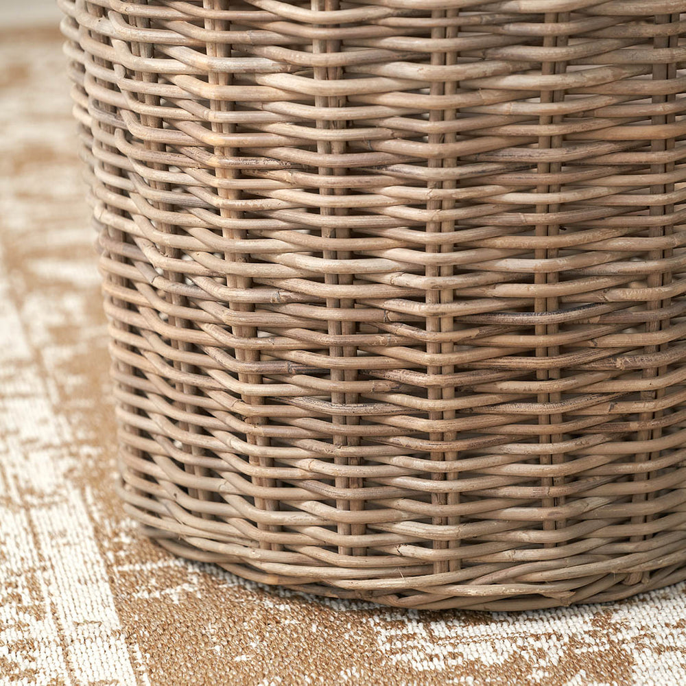 Sura Grey Kubu Tall Round Storage Basket