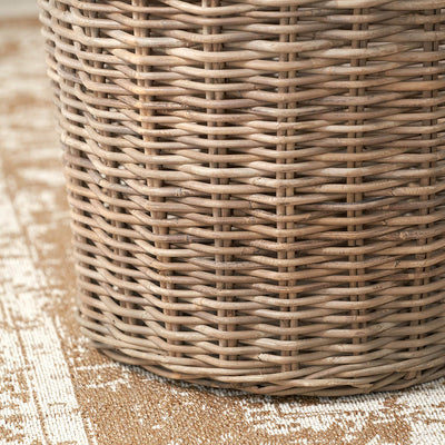 Sura Grey Kubu Tall Round Storage Basket