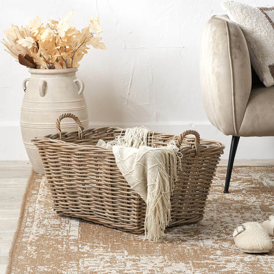 Kaliman Grey Kubu Rectangular Storage Basket Large