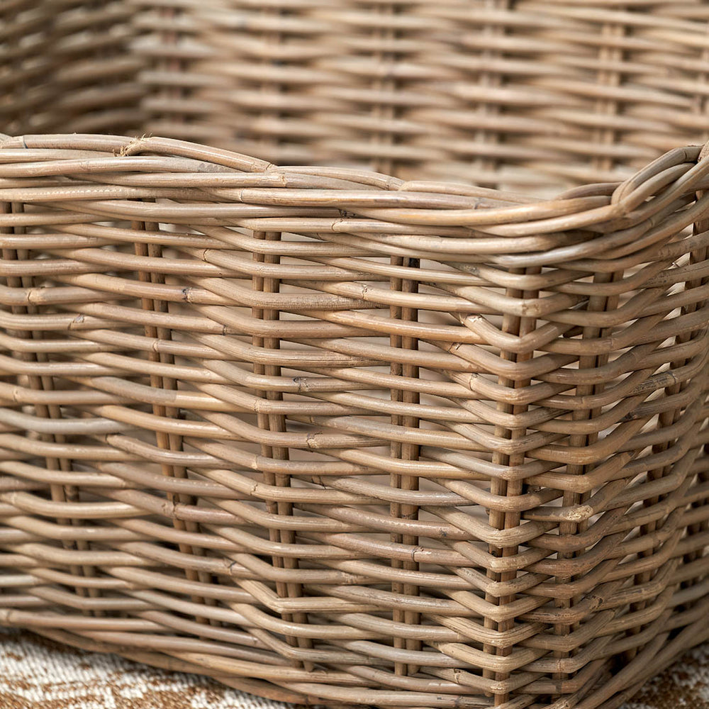 Kaliman Grey Kubu Rectangular Storage Basket Large