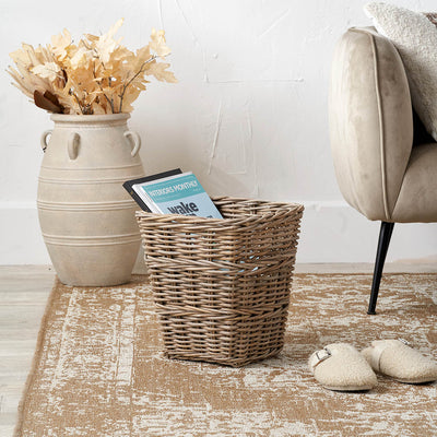 Papua Grey Kubu Square Waste Paper Bin