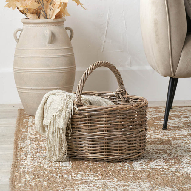 Indah Grey Kubu Straight Sided Shopping Basket