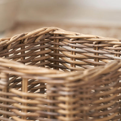 Rini Grey Kubu Square Storage Basket with Inset Handle