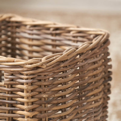 Rini Grey Kubu Square Storage Basket with Inset Handle