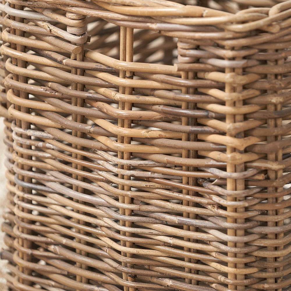 Rini Grey Kubu Square Storage Basket with Inset Handle