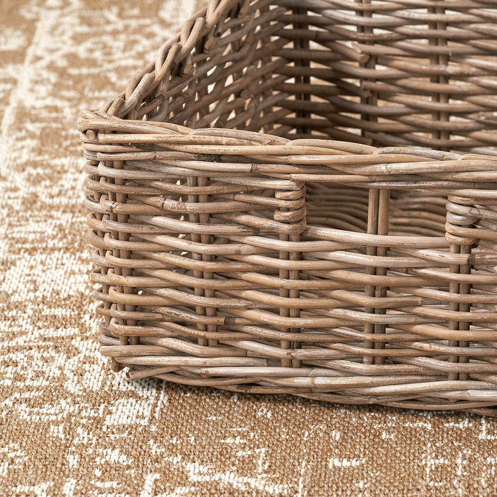 Ayu Grey Kubu Square Storage Basket with Inset Handle