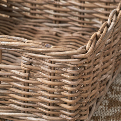 Ayu Grey Kubu Square Storage Basket with Inset Handle