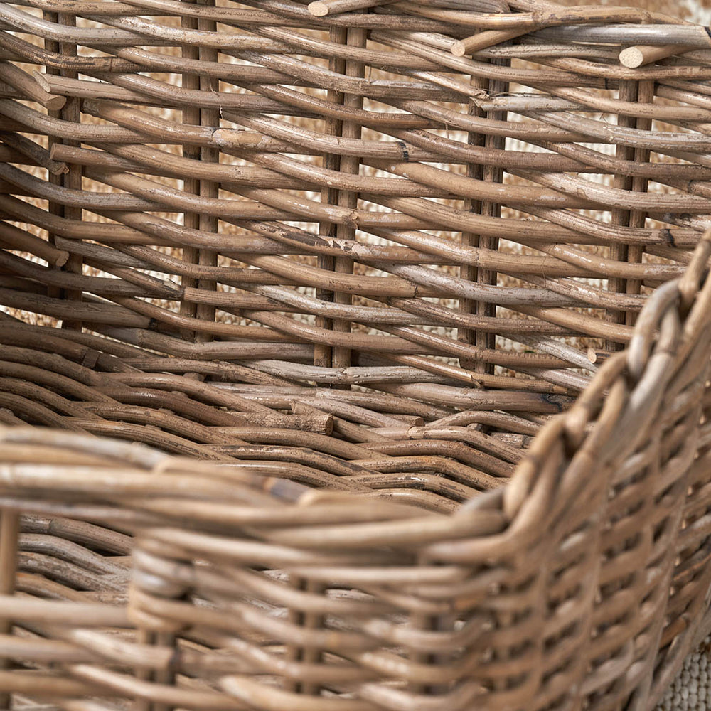 Ayu Grey Kubu Square Storage Basket with Inset Handle