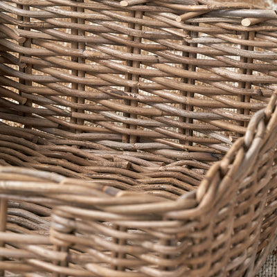 Ayu Grey Kubu Square Storage Basket with Inset Handle