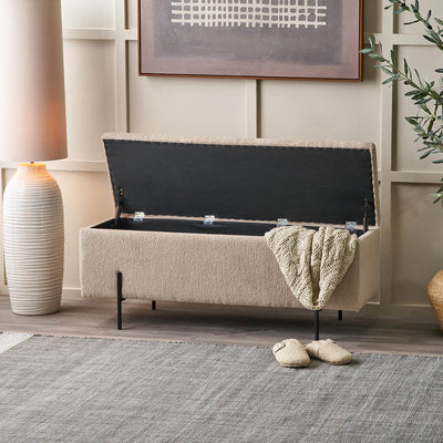 Capizzi Taupe Teddy Storage Bench