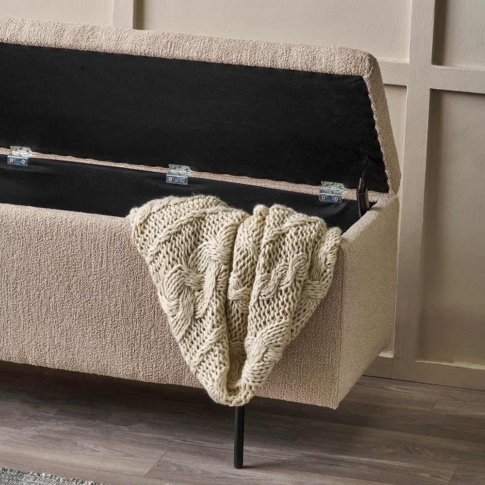 Capizzi Taupe Teddy Storage Bench