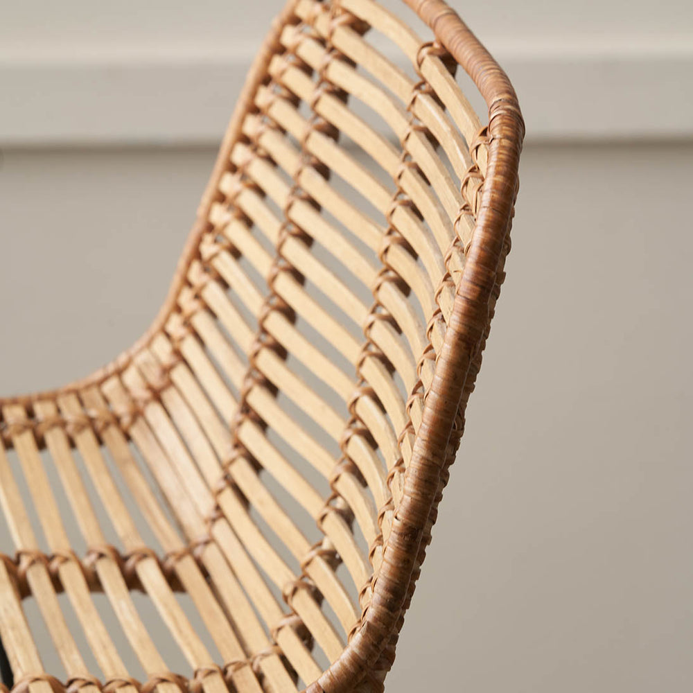 Miko Natural Rattan Bar Stool