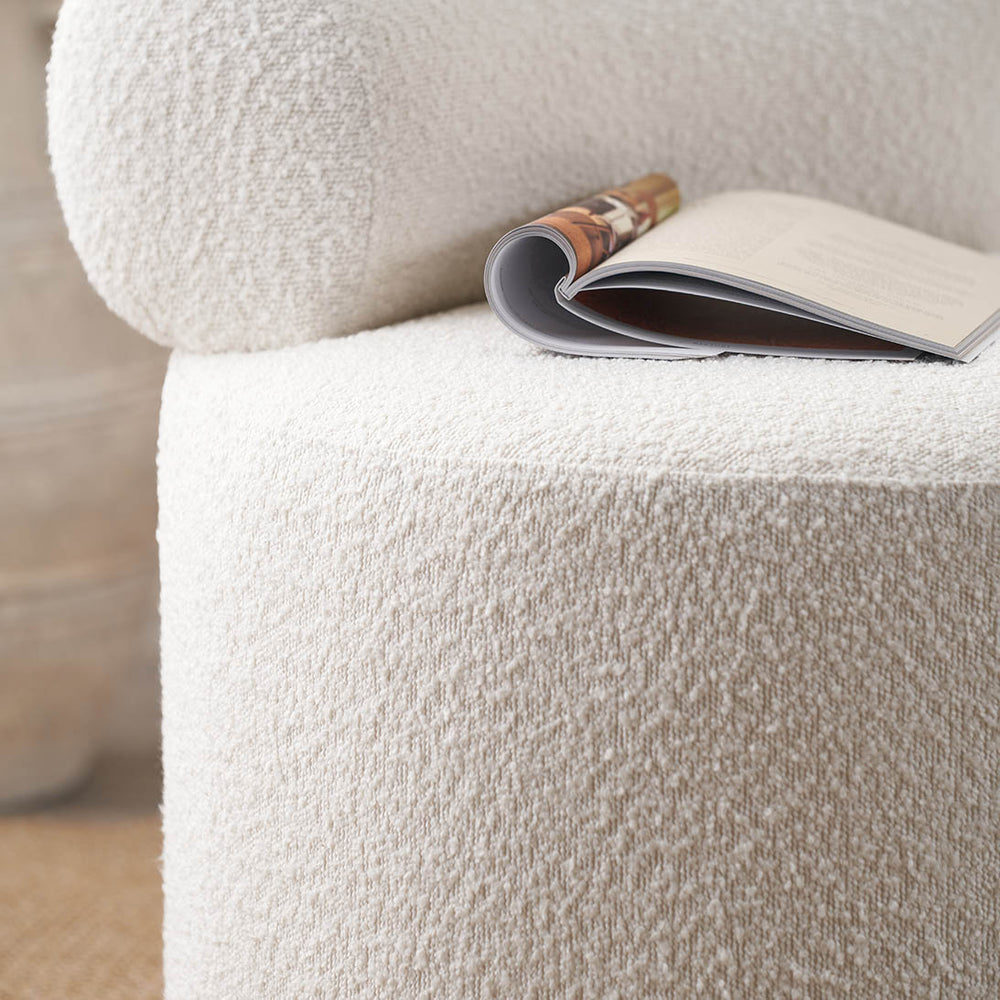 Valero White Boucle Accent Chair
