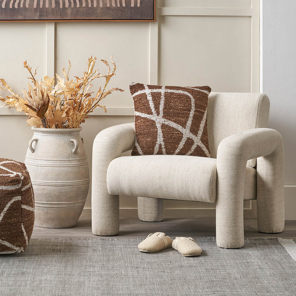 Arezzo White Fabric Chair