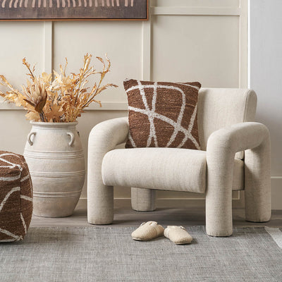 Arezzo White Fabric Chair